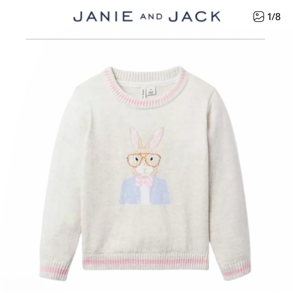 Janie and Jack Kids Bunny Glasses Easter Sweater